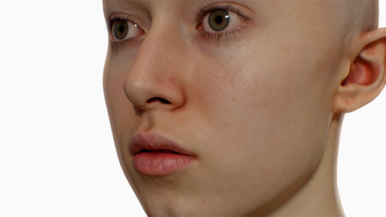 Close Up Caucasian Female 20 3D Model Scan